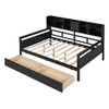 Full Size Daybed, Slat Support, With Bedside Shelf And Two Drawers - Espresso