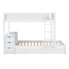 Twin Over Twin Bunk Bed With Twin Size Trundle, Storage And Desk - White