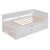 Twin Size Daybed With Drawers And Shelves - White