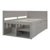 Twin Size Daybed With Drawers And Shelves - Gray