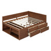 Full Size Daybed With Drawers And Shelves - Walnut