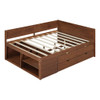 Full Size Daybed With Drawers And Shelves - Walnut