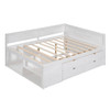 Full Size Daybed With Drawers And Shelves - White