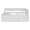 Full Size Daybed With Drawers And Shelves - White