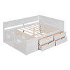 Full Size Daybed With Drawers And Shelves - White