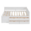 Full Size Daybed With Drawers And Shelves - White