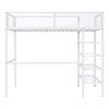 Twin Size Loft Bed With 4 Tier Shelves And Storage - White