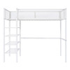 Twin Size Loft Bed With 4 Tier Shelves And Storage - White