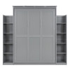 Full Size Murphy Wall Bed With Shelves And LED Lights - Gray
