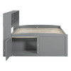 Full Size Daybed With 2 Bedside Cabinets, Upper Shelves And 4 Drawers - Gray