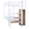 Twin Over Twin Bunk Bed With Lateral Storage Ladder And Wardrobe - White