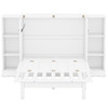 Queen Size Murphy Bed With Shelves, Drawers And USB Ports - White