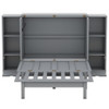 Queen Size Murphy Bed With Shelves, Drawers And USB Ports - Gray