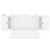 Queen Size Murphy Bed With Shelves, Cabinets And USB Ports - White