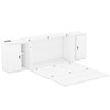 Queen Size Murphy Bed With Shelves, Cabinets And USB Ports - White