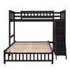 Twin Over Full Bunk Bed With 6 Drawers And Flexible Shelves, Bottom Bed With Wheels - Espresso