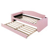 Twin Size Upholstered Daybed With Storage Armrests, Trundle And Latest Integrated Bluetooth Audio System - Pink