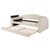 Twin Size Upholstered Daybed With Storage Armrests, Trundle And Latest Integrated Bluetooth Audio System - Beige