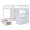 Full Over Twin Bunk Bed With Wardrobe, Drawers - White
