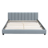 Queen & Twin Long Size Upholstered Platform Bed, Mother & Child Bed - Gray