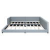Queen & Twin Long Size Upholstered Platform Bed, Mother & Child Bed - Gray