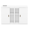 Full Size Murphy Bed With Shelves, Cabinets And USB Ports - White