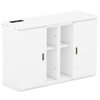 Full Size Murphy Bed With Shelves, Cabinets And USB Ports - White