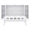 Full Size Murphy Bed With Shelves, Drawers And USB Ports - White