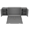 Full Size Murphy Bed With Shelves, Cabinets And USB Ports - Gray