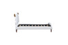 Twin Size Upholstered Platform Bed With Sheep Shaped Headboard - White