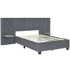 Full Size Upholstered Platform Bed With Big Headboard - Gray