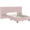 Full Size Upholstered Platform Bed With Big Headboard - Pink