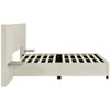 Queen Size Upholstered Platform Bed With Big Headboard - Beige