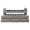 Twin Size Upholstered Daybed With Twin Size Trundle And Drawers - Gray