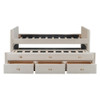 Twin Size Upholstered Daybed With Twin Size Trundle And Drawers - Beige