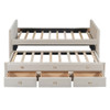 Twin Size Upholstered Daybed With Twin Size Trundle And Drawers - Beige