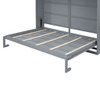 Full Size Murphy Wall Bed With Top Cabinets Space Saving - Gray