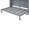 Queen Size Murphy Modern Bed With Top Cabinets For Space Saving And Comfort - Gray