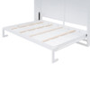 Full Size Space Saving Murphy Wall Bed With Top Cabinets, Flexible Slats - White