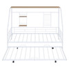 Twin Size House Bed With Trundle - White
