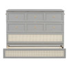 Full Size Murphy Bed With Large Drawers, Space Saving Design - Gray