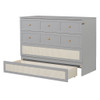 Full Size Murphy Bed With Large Drawers, Space Saving Design - Gray