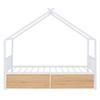 Twin Size Playhouse Design Bed With 2 Drawers - White