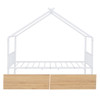 Twin Size Playhouse Design Bed With 2 Drawers - White