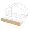 Twin Size Playhouse Design Bed With 2 Drawers - White
