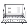 Full Size House Bed With Trundle - Black