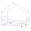 Twin Size Playhouse Design Bed With Twin Size Trundle - White