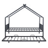 Full Size House Bed With Twin Size Trundle - Black
