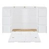 Twin Size Murphy Bed With Drawers, Cabinets, And USB Ports - White