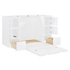 Twin Size Murphy Bed With Drawers, Cabinets, And USB Ports - White